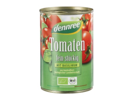 Bio Tomaten stückig mit Basilikum