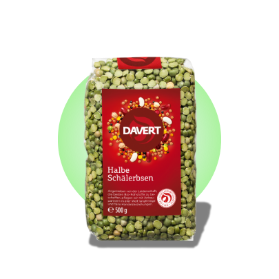 Grüne Erbsen halb (500g) Bio