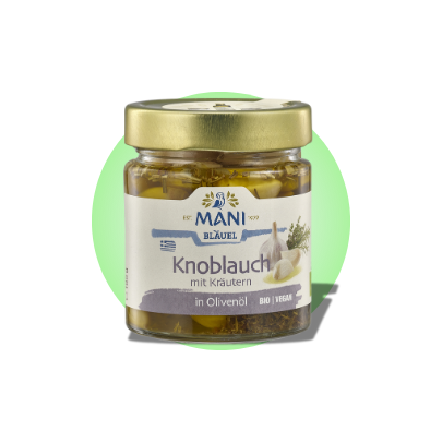 Knoblauch in Olivenöl Mani Bio